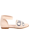 CHLOÉ PINK SANDALS FOR GIRL WITH LOGO