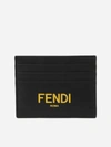 FENDI BLACK LEATHER CARD HOLDER,7M0164 ADM8F0R2A