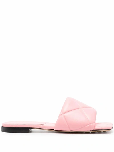 Bottega Veneta The Lido Intrecciato-debossed Leather Slides In Blossom
