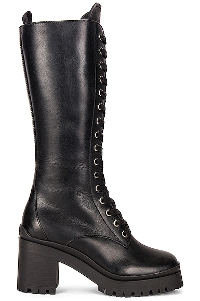 Miu Miu Military-style Knee-high Boots In Black