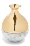 Anna New York Dual Bud Vase In Carrara Gold