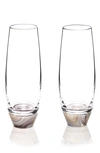 ANNA NEW YORK ELEVO SET OF 2 CHAMPAGNE GLASSES,ELE-CGS2-06L