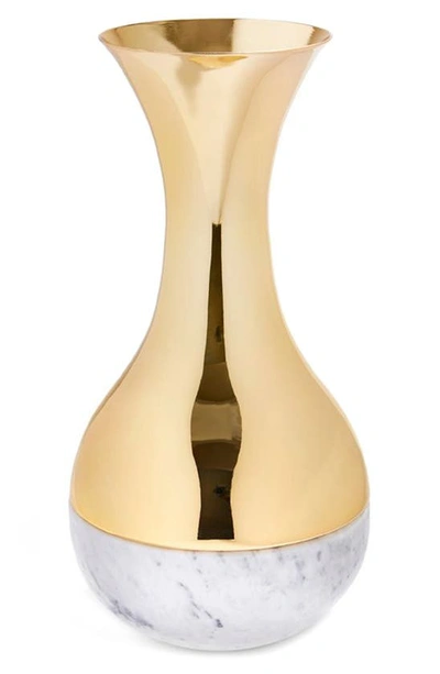 Anna New York Dual Carrara Vase In Carrara Gold