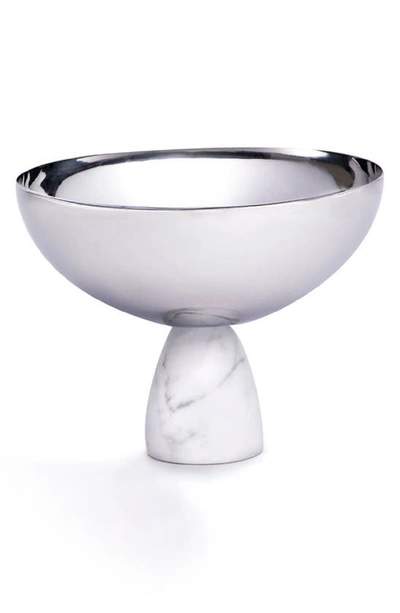 Anna New York Coluna Marble Nut Bowl In Carrara Slvr