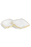 Anna New York Kivita Set Of 2 Coasters In Crystal Gold