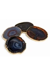 Anna New York Midnight Agate Lumino Coasters, 4-piece Set In Midnight