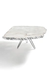 Anna New York Torta Crystal & Pure Silver Cake Plate In Crystal Silver