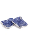 Anna New York Kivita 2-piece Sodalite & Pure Silver Coaster Set In Indigo