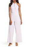 Julia Jordan Halter Wide Leg Jumpsuit In Lilac