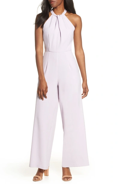 Julia Jordan Halter Wide Leg Jumpsuit In Lilac