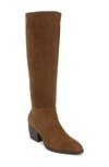 Naturalizer Fae Leather Tall Boot In Saddle Tan Suede