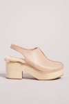 Silent D Sherpa-lined Slingback Clogs In Beige