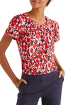 Boden Carey Top In Milkshake Clematis