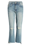 Mother The Insider High Waist Crop Step Fray Jeans In Reckless O