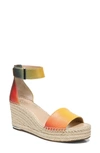 Franco Sarto Clemens Genuine Calf Hair Espadrille Wedge Sandal In Multi Faux Snake