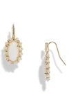 Kendra Scott Lee White Mussel Oval Drop Earrings In Gold White Mussel
