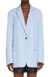 Dries Van Noten Casual Loose-fit Lightly Padded Blazer In Light Blue