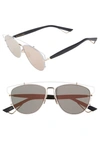 Dior Technologic 57mm Brow Bar Sunglasses In White Blk