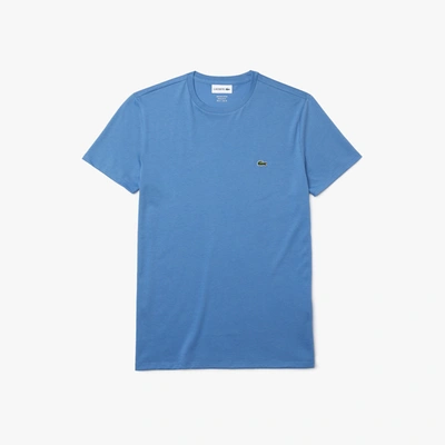 Lacoste Men's Crew Neck Pima Cotton Jersey T-shirt - S - 3 In Blue