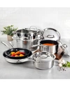 GRANITE STONE DIAMOND HAMMERED STAINLESS STEEL TRI-PLY DIAMOND-INFUSED NONSTICK 10PC. COOKWARE SET, CREATED FOR MACY'S