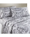 Southshore Fine Linens Ultra-soft Floral Or Solid 4-piece Sheet Set Bedding In Black