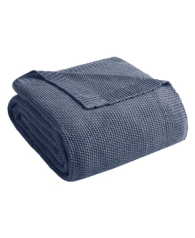 Ink+ivy Bree Classic Knit Blanket, Twin In Indigo