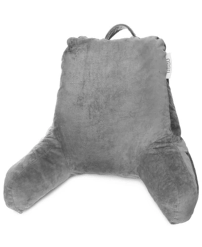 Nestl Bedding Shredded Memory Foam Reading Backrest Pillow, Medium In Charcoal Stone Gray