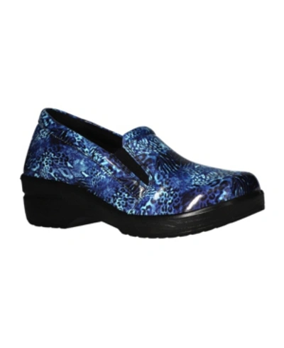 Easy Street Easy Works By  Women's Leeza Clogs Women's Shoes In Blue Mosaic Patent