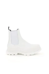 Alexander Mcqueen White Leather Chelsea Boots In White