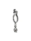 EMANUELE BICOCCHI STERLING SILVER SINGLE SKULL HOOP EARRING,400012204798