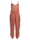 Cinq À Sept Amia Twill V-neck Jumpsuit In Dark Salmon