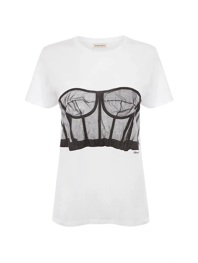 Alexander Mcqueen Printed Cotton-jersey T-shirt In White