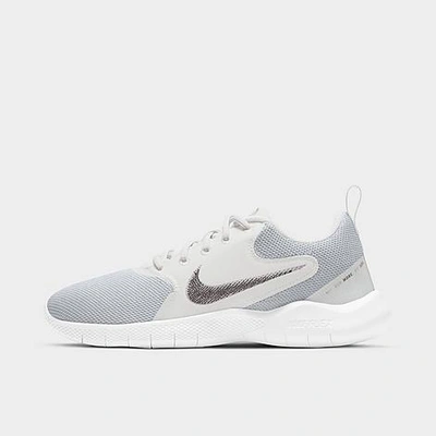 Nike Women's Flex Experience Run 10 Running Sneakers From Finish Line In White, Metallic Silver
