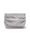 RODO ABBY' SOFT RUCHED WOVEN LAMÉ LEATHER CLUTCH