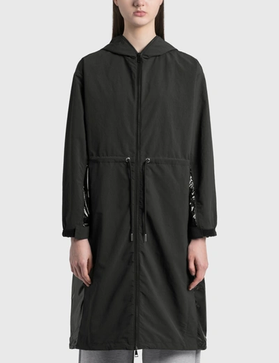 Moncler Alcyone Hooded Technic Parka In Black