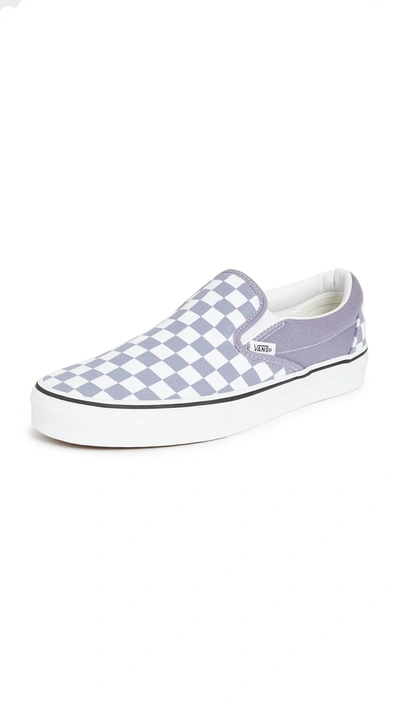 Vans Checkerboard Slip-on Trainers In Blue Granite/ True White