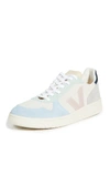 Veja V-10 Multico Leather Sneakers In Multico/natural/babe
