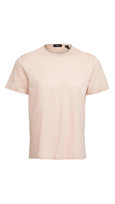 Theory Precise Crewneck Tee In Lt Coral