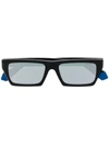 Msgm Square-frame Logo-print Sunglasses In Black