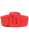 Msgm Knitted-style Belt In Red