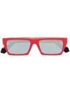 Msgm Square-frame Sunglasses In Red