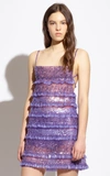 Valentino Tiered Tulle Mini Dress In Purple