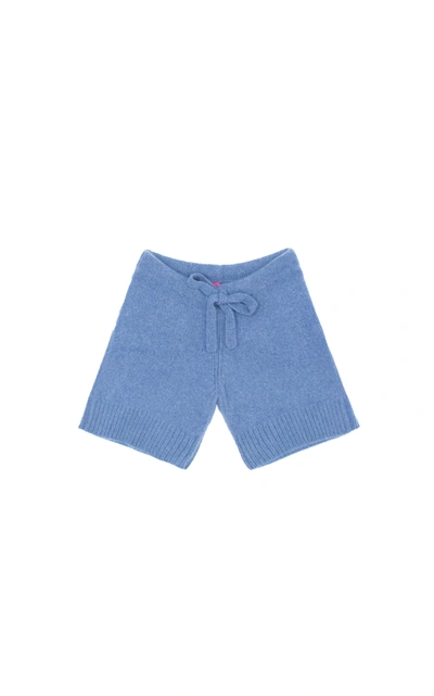 The Elder Statesman Continuum Cashmere Shorts In Blue