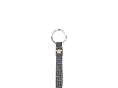 Versace Greca Tape Keyring In Black