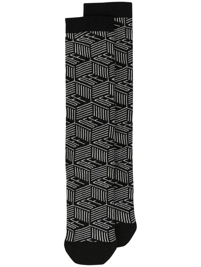Off-white Geometric Socks In Black