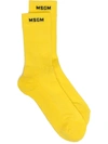 Msgm Socks With Micro Logo In Yellow