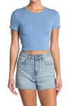 Bcbgeneration Solid Crop T-shirt In Riviera