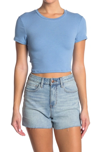 Bcbgeneration Solid Crop T-shirt In Riviera