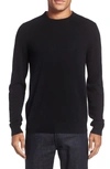 Nordstrom Men's Shop Nordstrom Cotton & Cashmere Crewneck Sweater In Black Caviar
