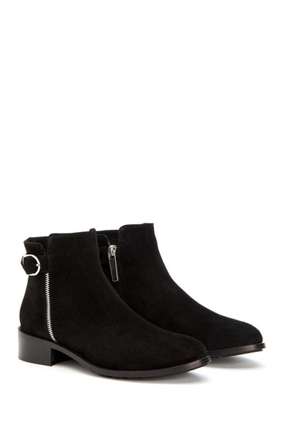 Aquatalia Madelyn Shearling Lined Suede Boot In Black/black